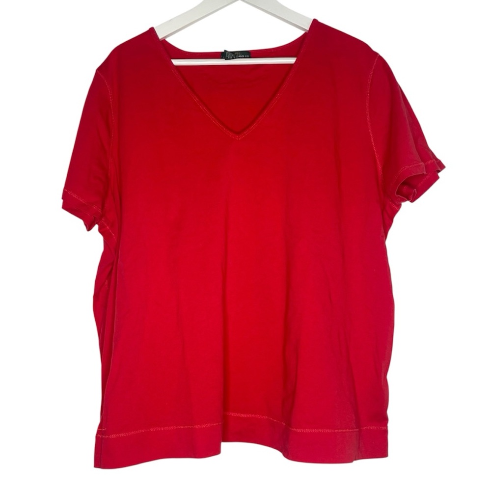 Lauren Jeans Co. Lauren Ralph Lauren Red Short Sleeve Top Size 3X Cotton